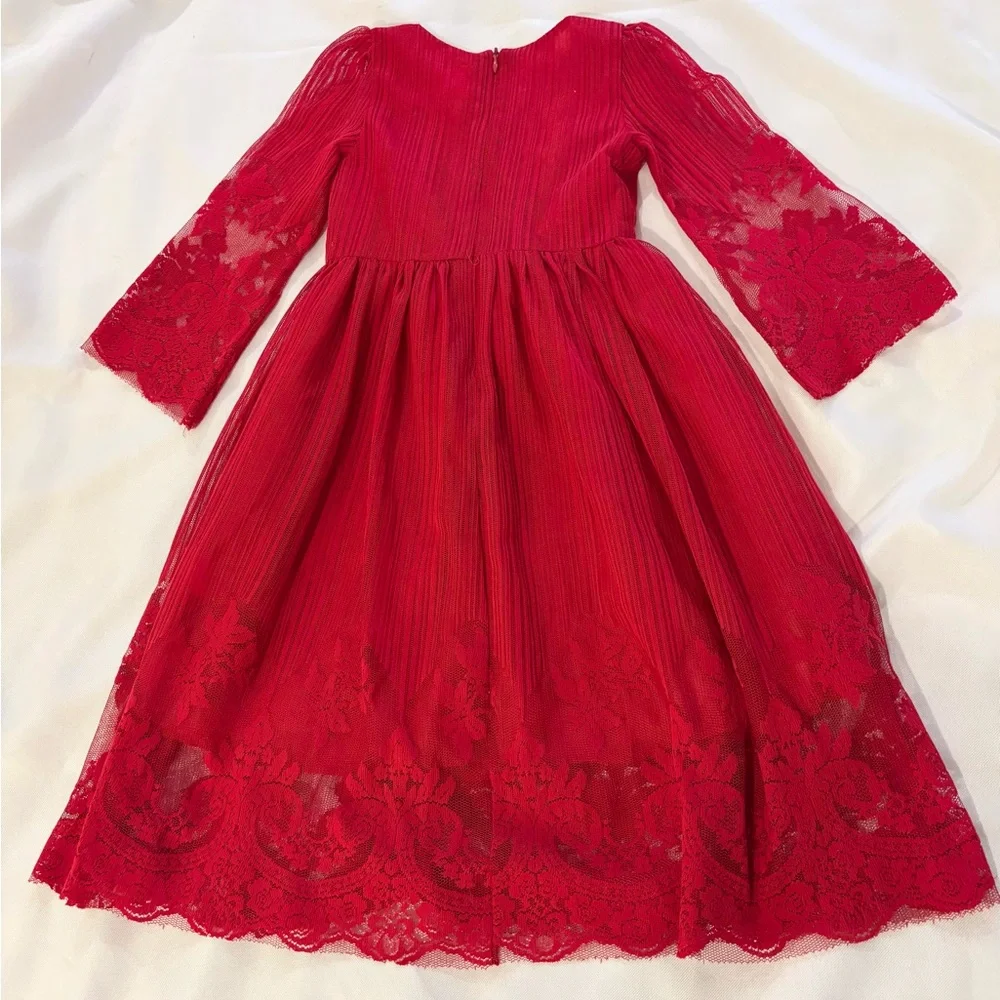 Elegant Red Lace‎ Kids Dress